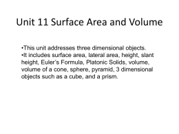 Unit 14 Surface Area and Volume