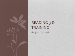 3-5 Reading 3-D Training