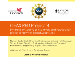 CEAS REU Project 4 Synthesis of Solar Cell Materials, and