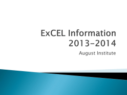 ExCEL BASIC Information - Student, Family and Community Support