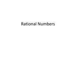 Rational Numbers - Verona Public Schools