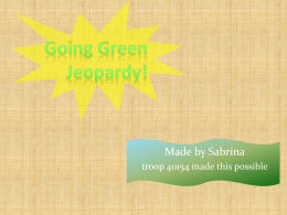 Going Green Jeopardy!