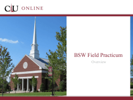 BSW Field Practicum Orientation