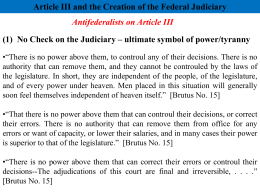 Article III and Federal Judiciary