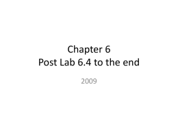 Chapter 6 Post Lab 6.4 to the end