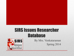 SIRS Issues Researcher Database - Nipmuc regional high school