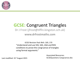 GCSE: Congruent Triangles