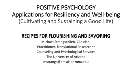 Strangstalien Positive Psychology Presentation Slides