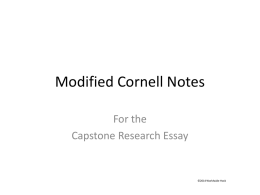 Modified Cornell Notes