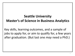 Jobs for MSBA - Seattle University