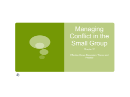 Managing Conflict in the Small Group