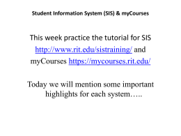 Student Information System (SIS)