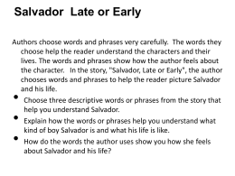 Salvador Late or Early - Close Reading at the Elementary Level