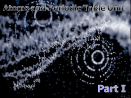 Atoms and Periodic Table Unit Part I