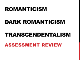 Romanticism dark romanticism transcendentalism