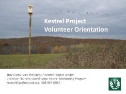 Kestrel Project Volunteer Orientation