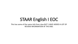 STAAR English I EOC