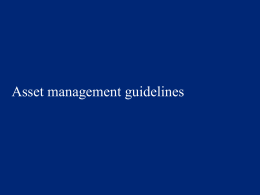 Asset management guidelines