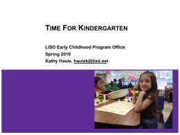 What Happens in Kindergarten?