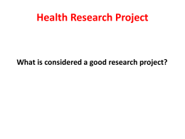 Health Research Project - Midwood High School at Brooklyn College