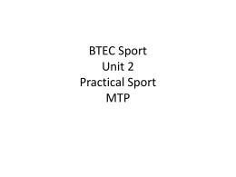 BTEC Sport Unit 2 Practical Sport MTP
