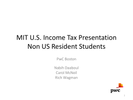 MIT U.S. Income Tax Presentation International Students