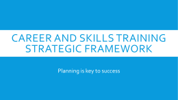Career Programming – Creating a Strategic Plan
