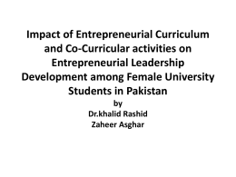 Impact of Entrepreneurial Curriculum and Co