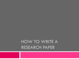 How To Write A Research Paper - Britton