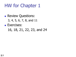 HW for Chapter 1