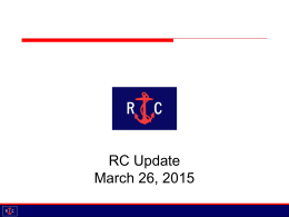 March 26, 2015 - RC Update