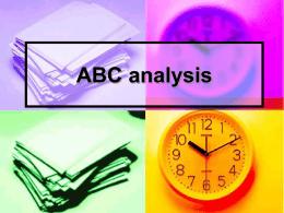 ABC Analysis – Inventory Control