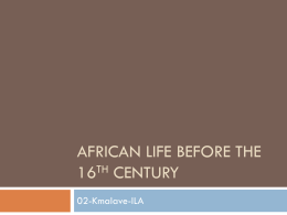 African Life Before the 16th Century