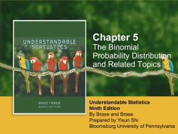 Chapter 5: The Binomial Probability Distribution and Related Topics