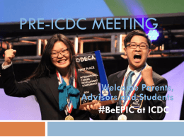 Pre-ICDC Meeting