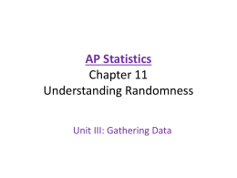 AP Statistics Chapter 11: Understanding Randomness
