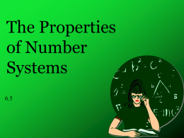 The Properties of Number Systems