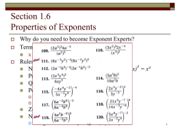 Properties of Exponents