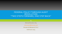 AEFFA Federal Policy Through Audit Resolution *Two Steps