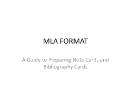 mla format - Laing Middle School of Science and Technology