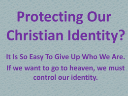 Losing Your Christian Identity