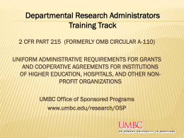 2 CFR Part 215 - Research at UMBC