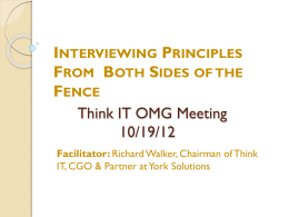 Think IT OMG Meeting 9/21/12