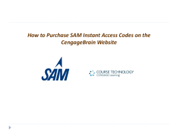 How to Purchase SAM Instant Access Codes on the CengageBrain