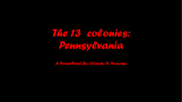 The 13 colonies: Pennsylvania
