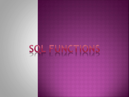 SqL Functions
