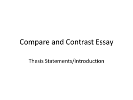 Introduction/Thesis Statement