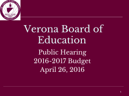 2016-2017 Budget Presentation