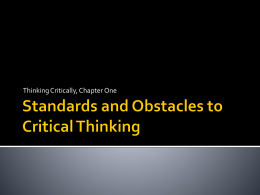Standards and Barriers to Critical Thinking