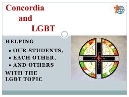 Concordia and LGBT - Intersecting the Two Kingdoms